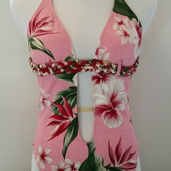 Lucky Brand Floral open V swimsuit. - Picture 2 of 8